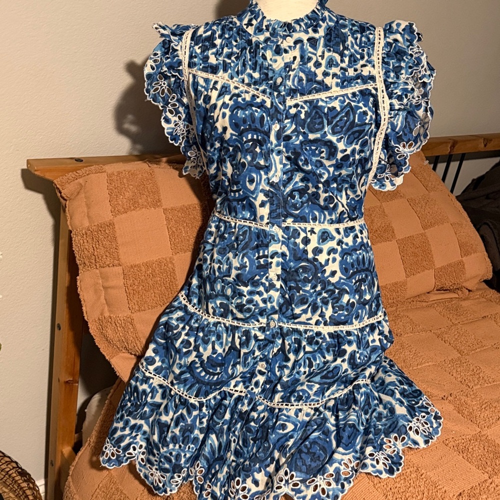 House of Harlow 1960 Blue and White Floral Mini Dress